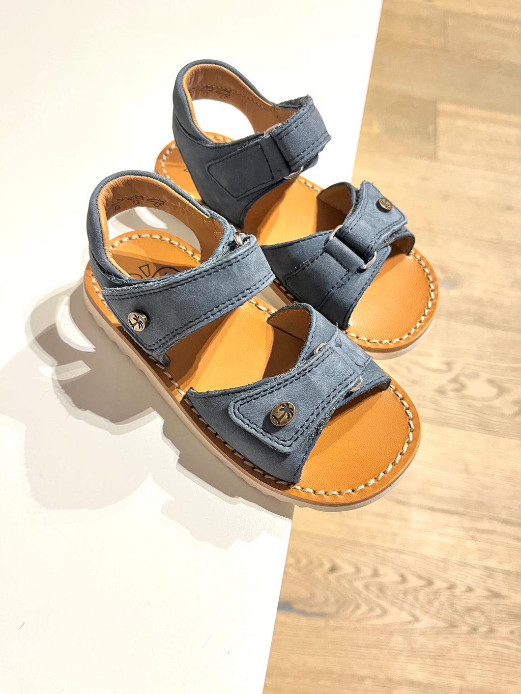 POM D'API sandaal velcro jeansblauw